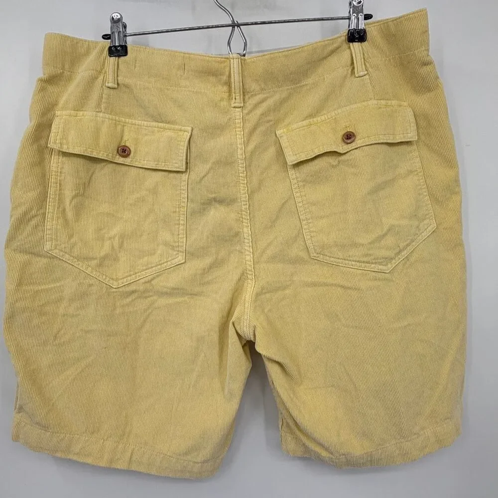 Outerknown Seventyseven Cord Utility Shorts Yellow Organic Cotton Men’s 36